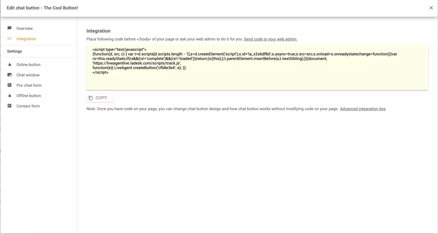 Integráció a weboldallal