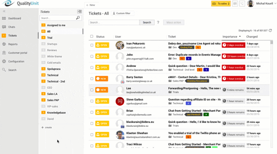 LiveAgent Dashboard Overview animáció