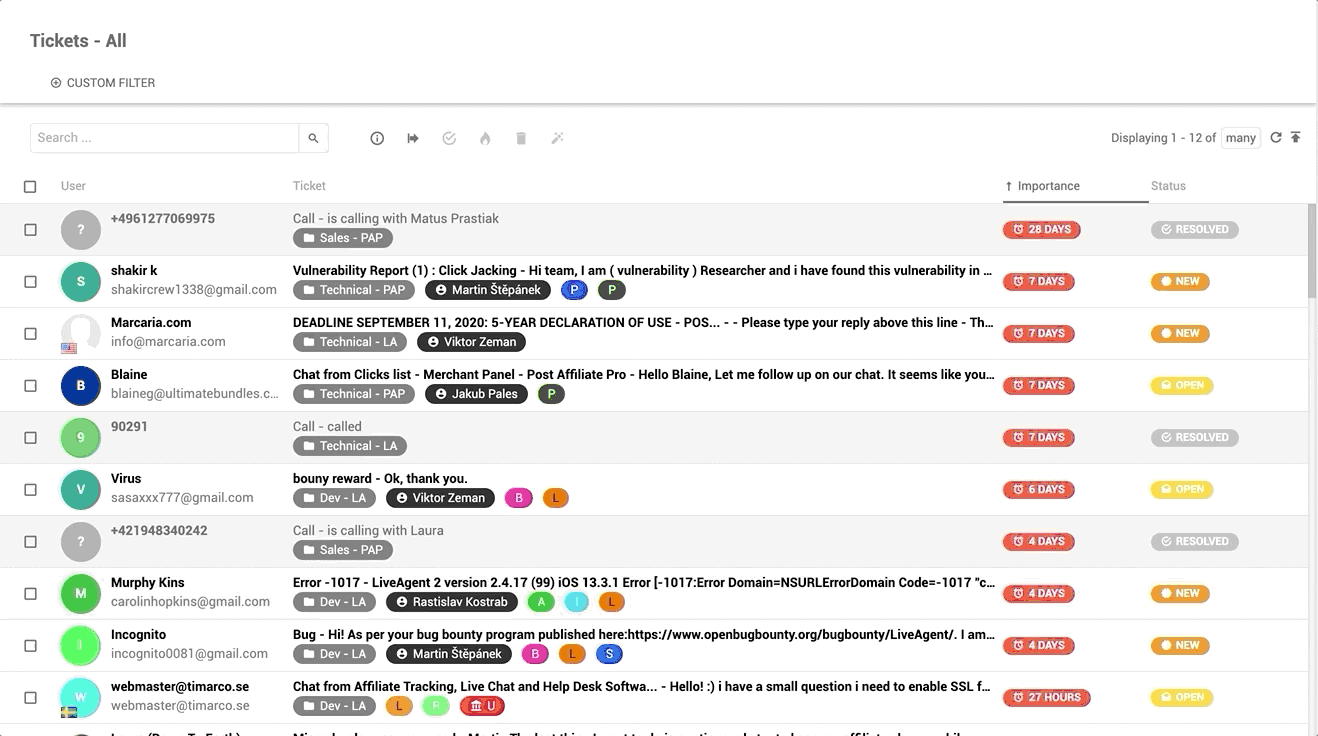 Példa univerzális beérkezett mappára