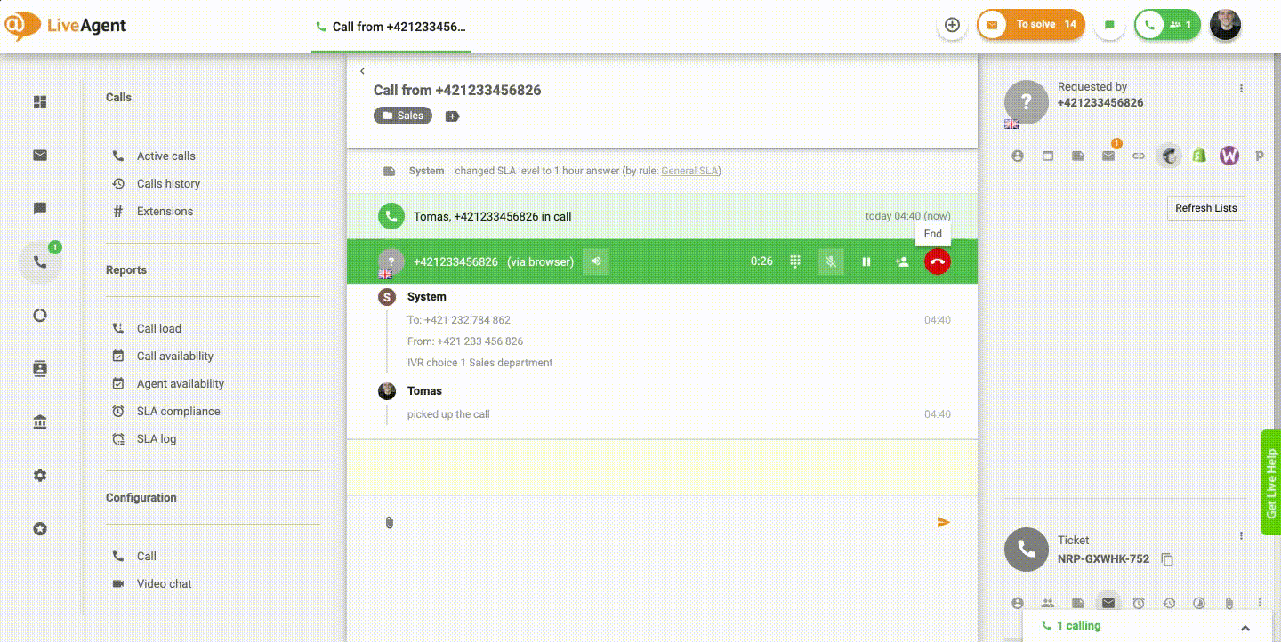 Callback kérési felület