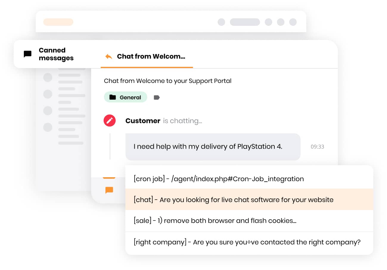 LiveAgent előre megírt üzenetek