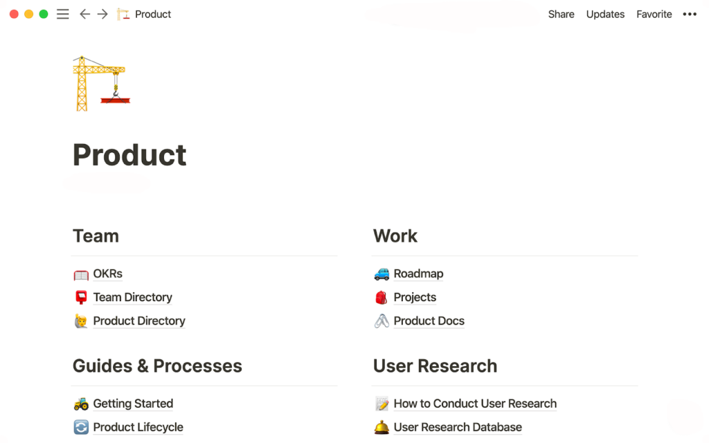 A Notion segítségével létrehozott tudásbázis illusztrációja