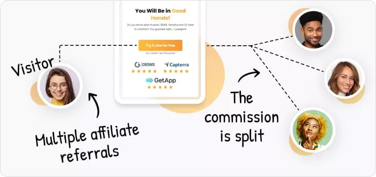 Több affiliate ajánl egy értékesítést