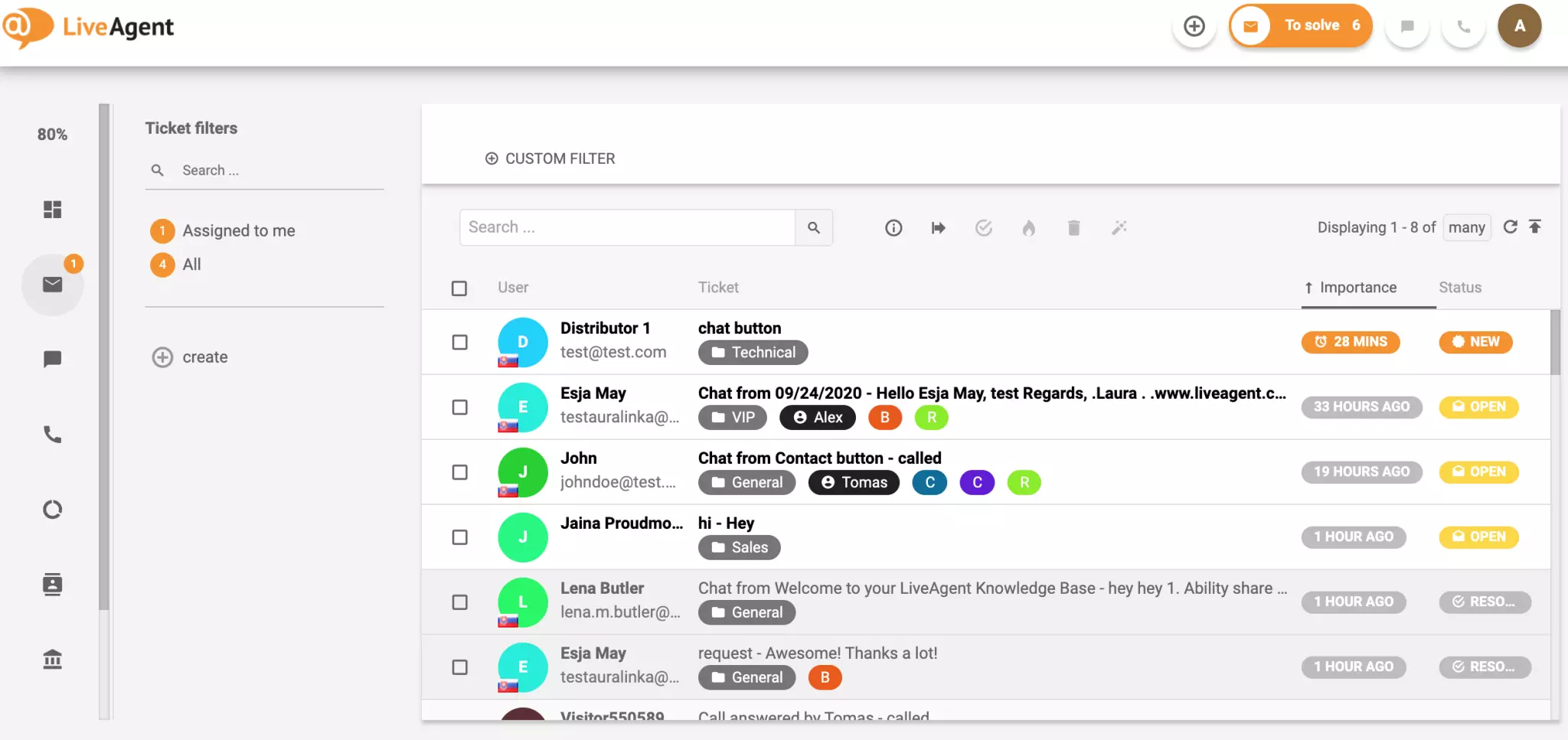 Jegykezelő rendszer a LiveAgent-ben