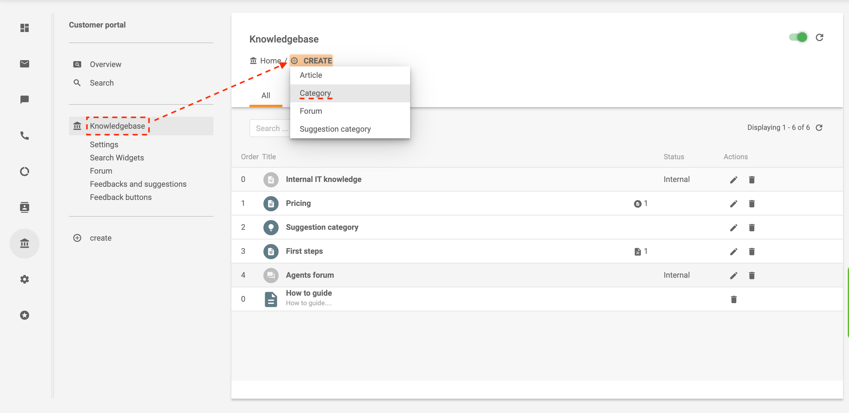Kategória létrehozása a LiveAgent-ben