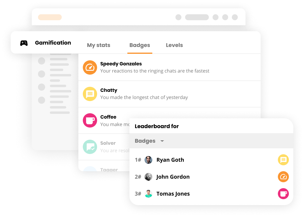 A LiveAgent gamifikációs funkciójának vizuális példája