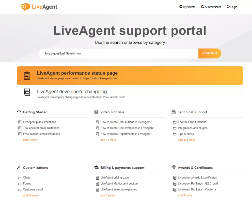 LiveAgent támogatási portál