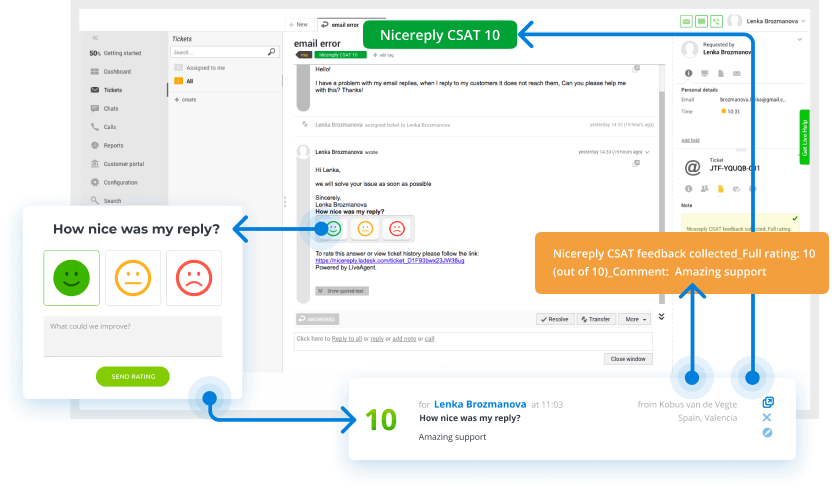 Ügyfélvisszajelzési felmérés megvalósítása - LiveAgent