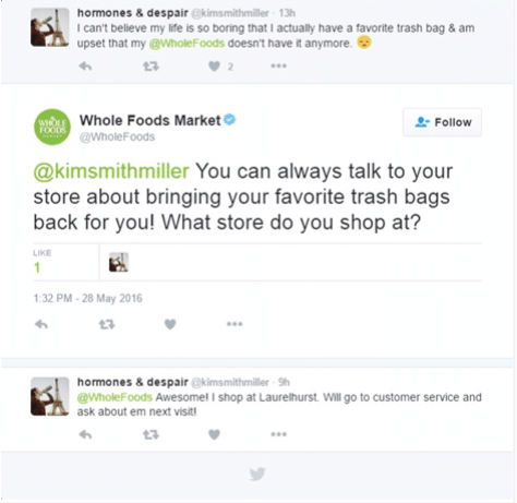 Whole Foods Twitter válasza