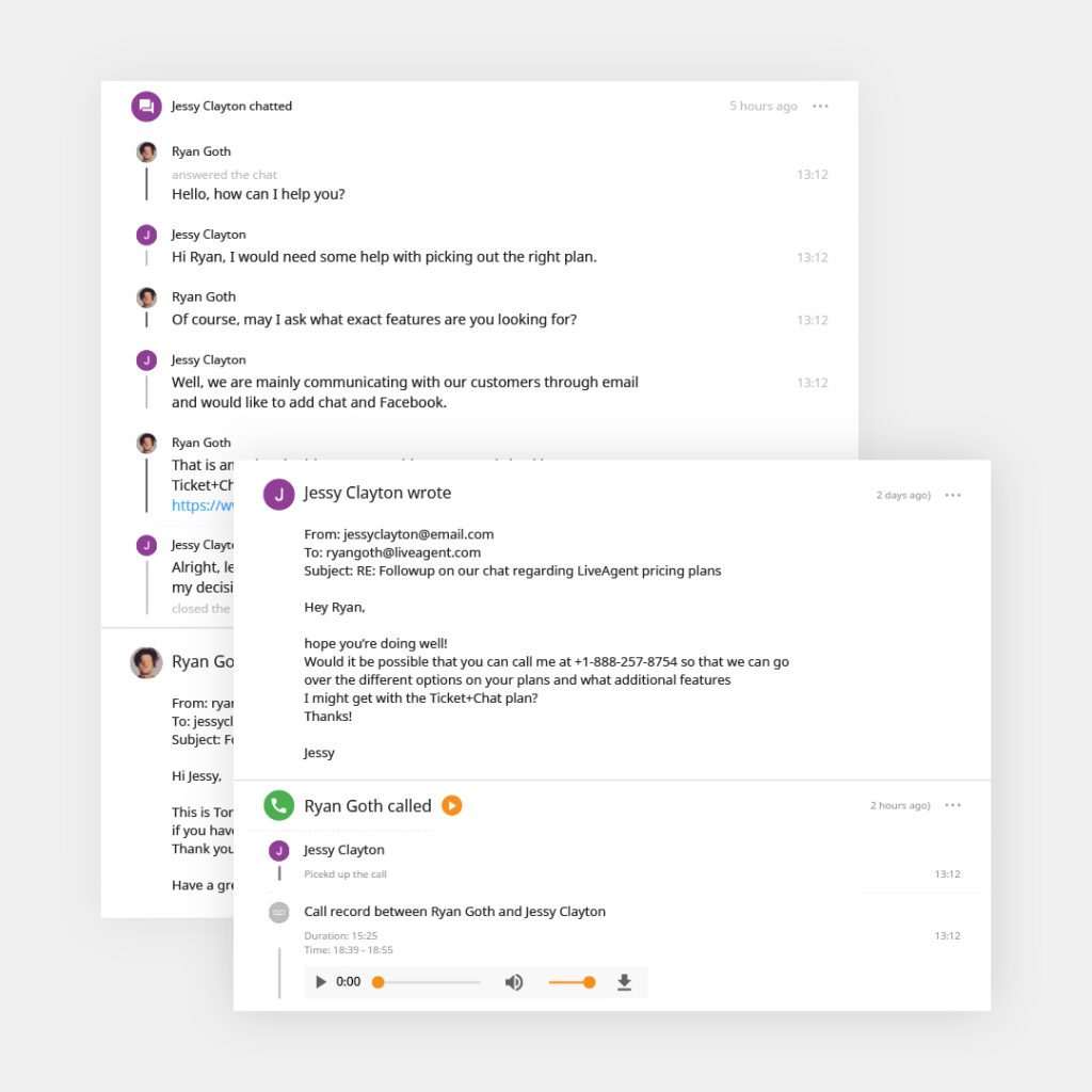 LiveAgent jegy példa