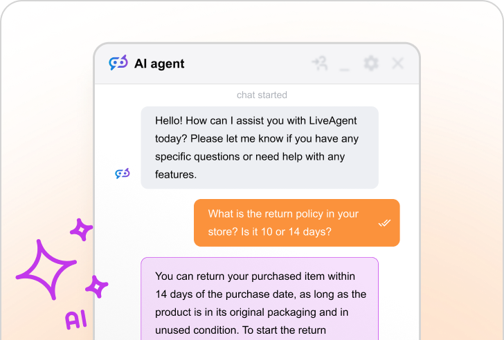 LiveAgent AI Chatbot funkció