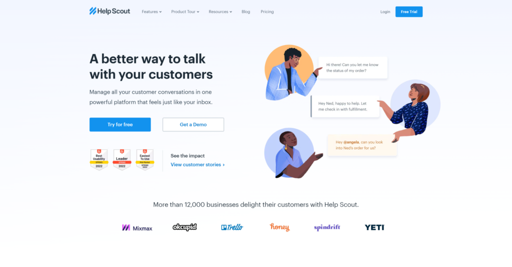 Help Scout Help Desk szoftver honlap