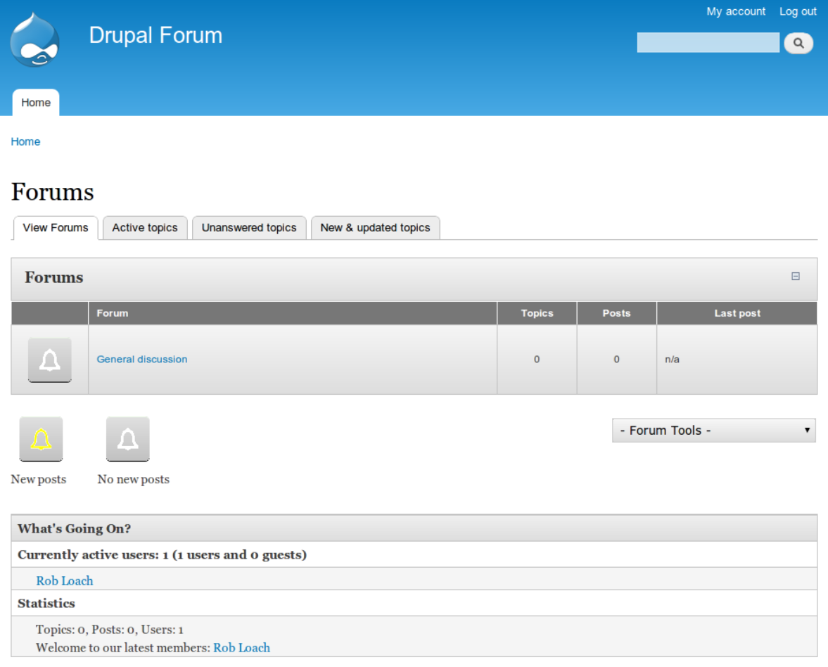 Drupal fórumszoftver felület