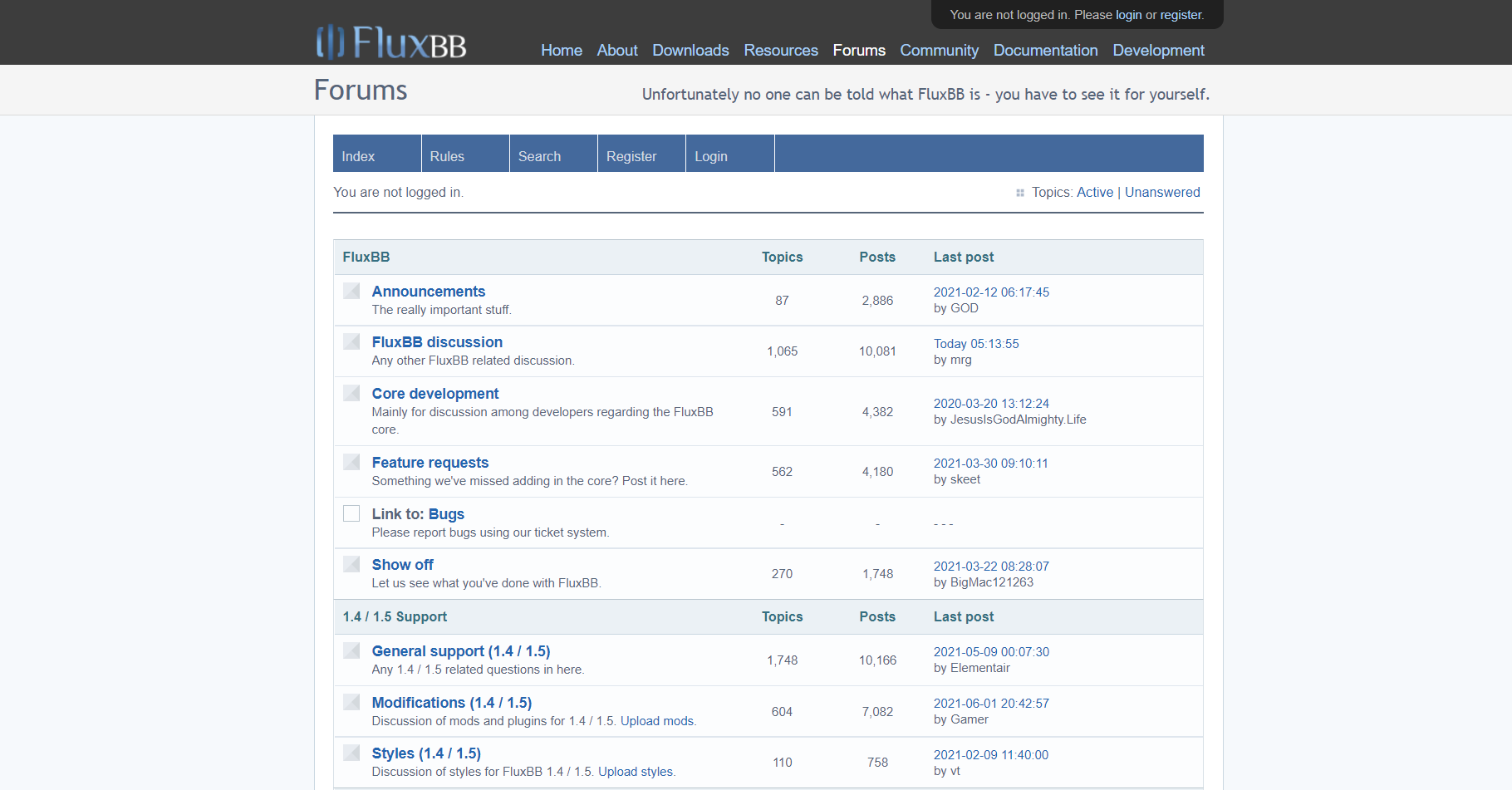 FluxBB közösségi fórummegoldás