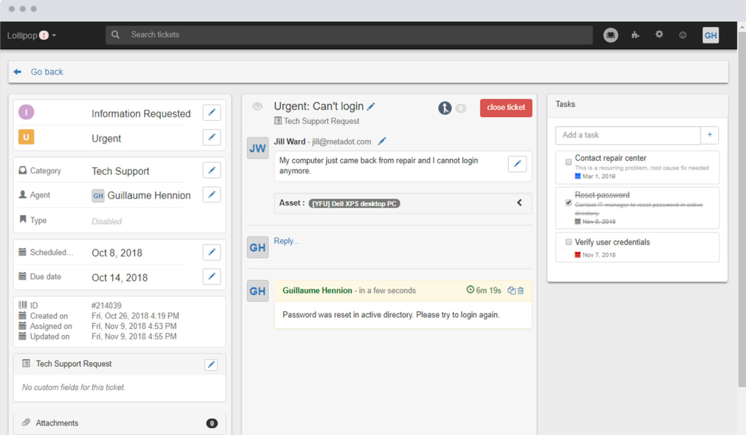 Mojo IT Helpdesk jegy feladatok