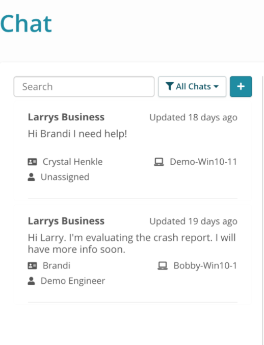 Syncro csevegés ablak