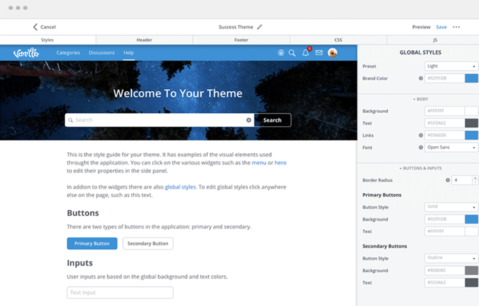 Vanilla téma bővítmény