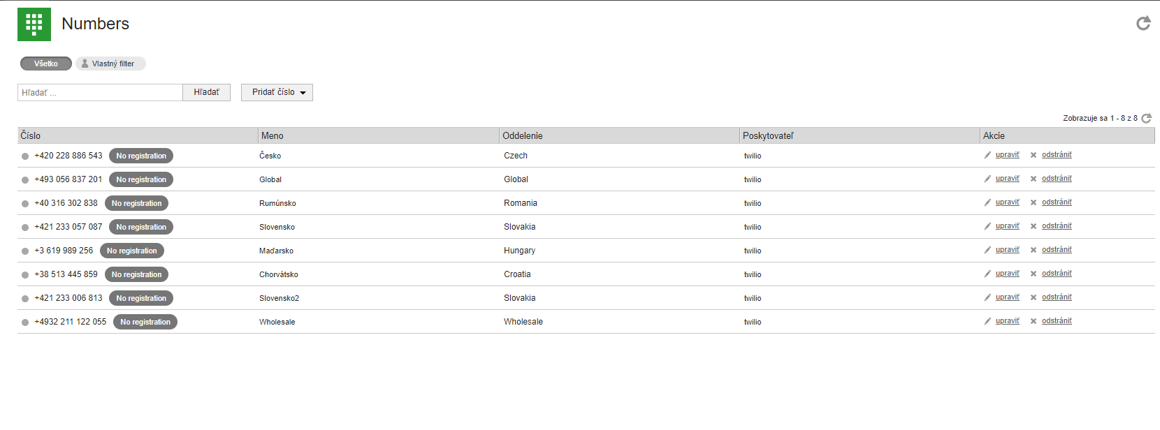 Aktív számok a LiveAgent-ben deaktiváltként jelennek meg