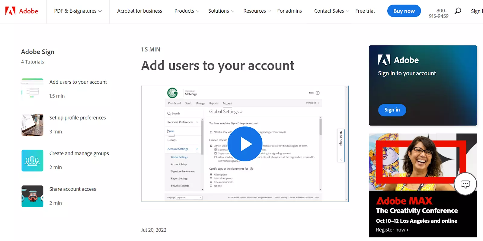 Adobe videó tudásbázis példa