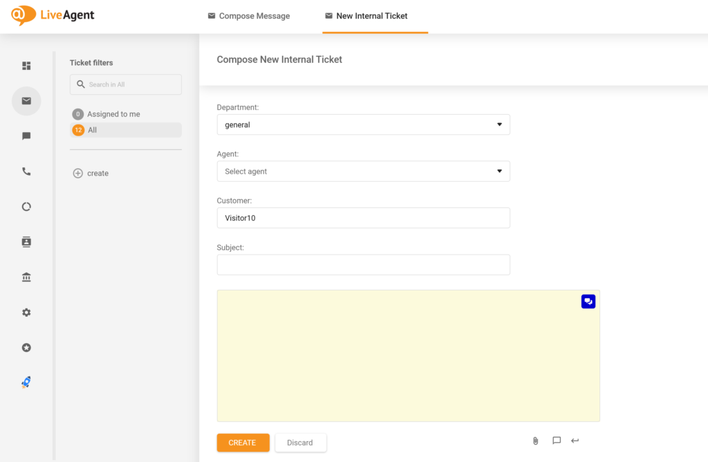 Egy kép, amely a régi Ügynök mezőnevet mutatja, amelyet az új LiveAgent frissítésben az Ügynökhöz hozzárendelés helyettesített