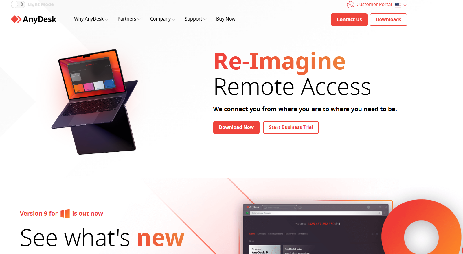 Az AnyDesk kezdőlapja