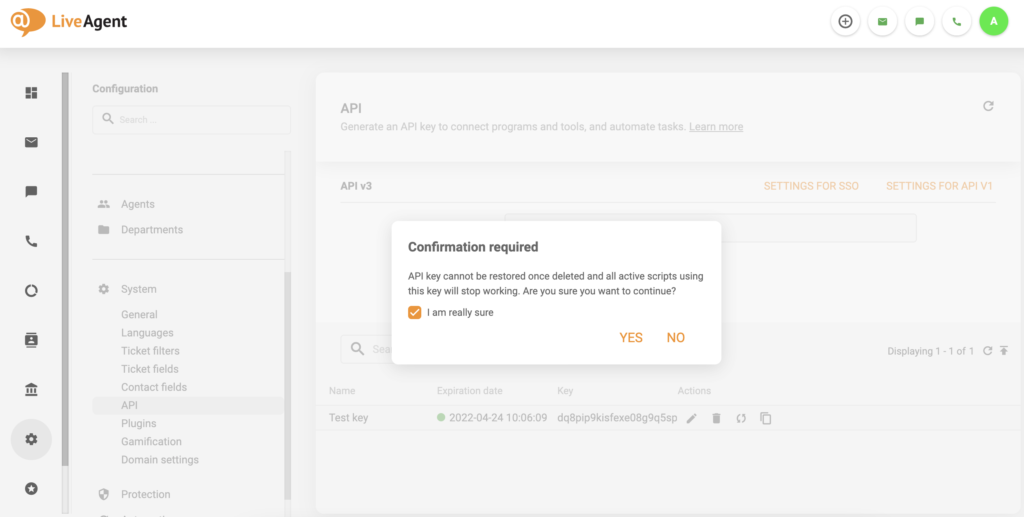 API v3 törlés megerősítése jelölőnégyzettel