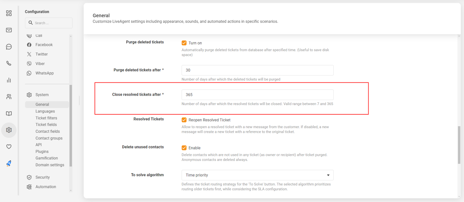 Megoldott jegyek automatikus lezárása funkció