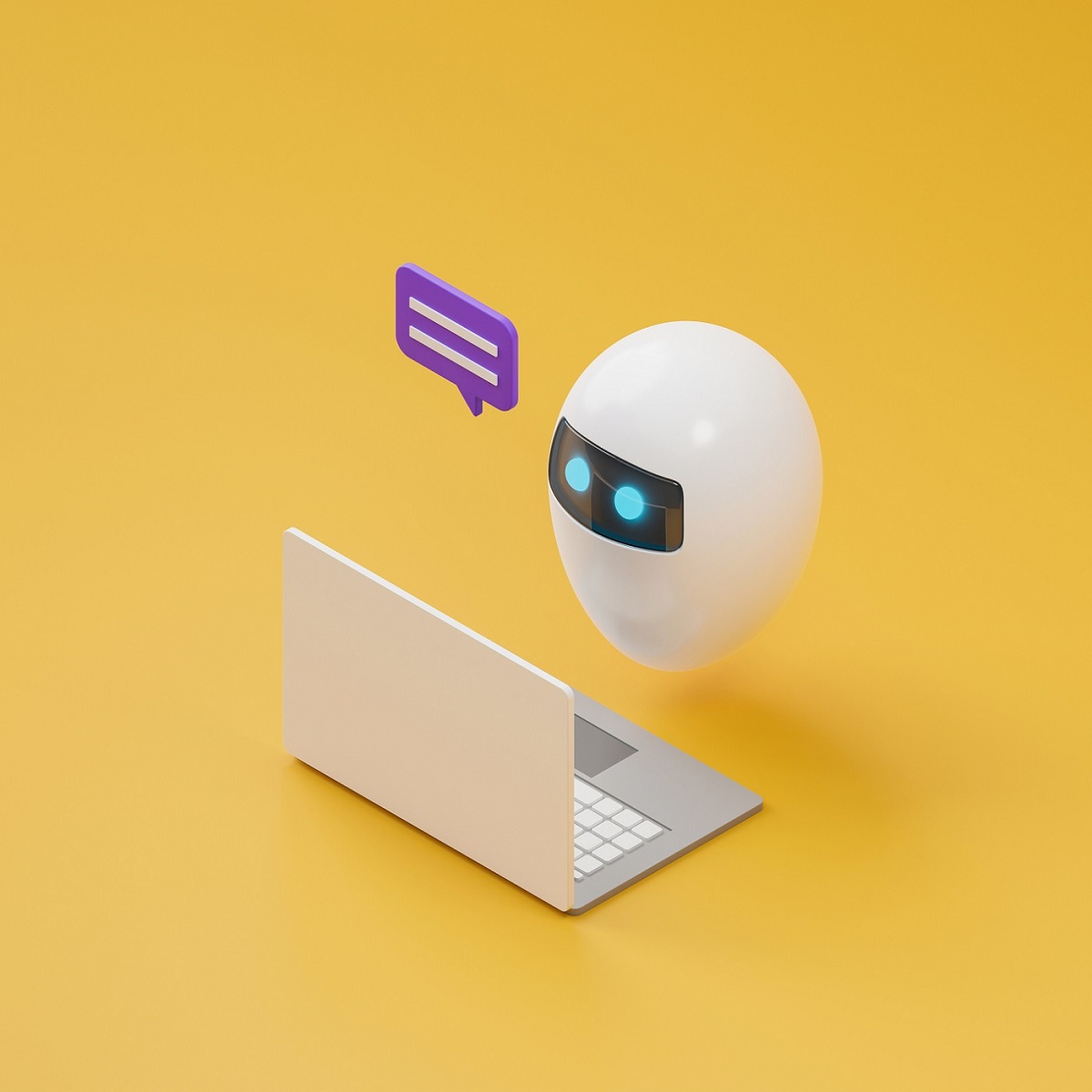 Chatbot beszélgetés laptopban
