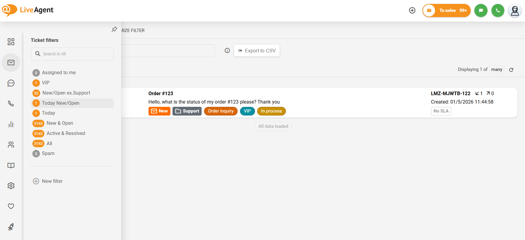 A bal oldali almenü összecsukásának lehetősége