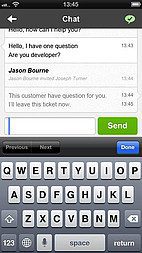 LiveAgent iOS alkalmazás felülete - Jegy részletei