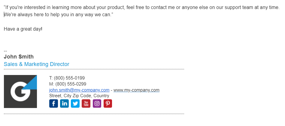 E-mail aláírás példa