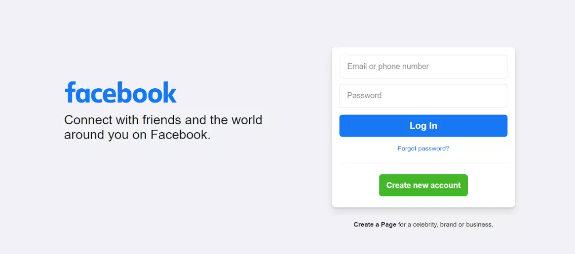 Facebook kezdőoldal