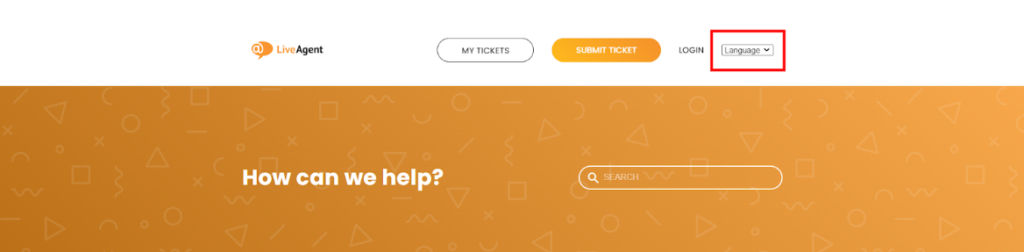 LiveAgent - Knowledge base language settings