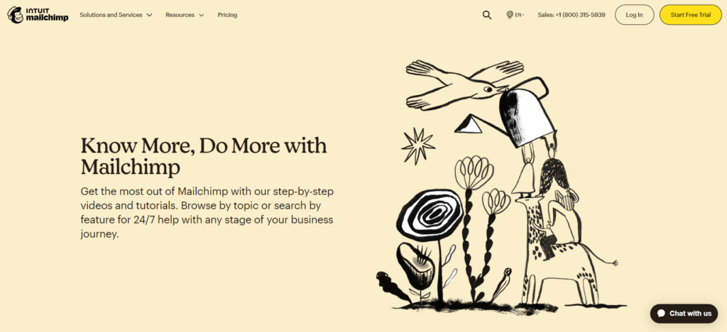 Mailchimp tudásbázis-platformja