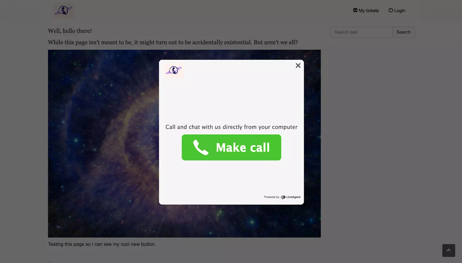 LiveAgent make a call interface