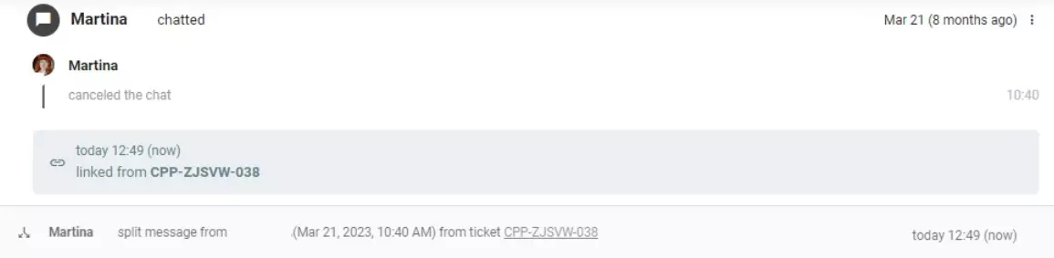 Az ügyfélkommunikáció szétválasztása két külön jegyre a LiveAgent-ben