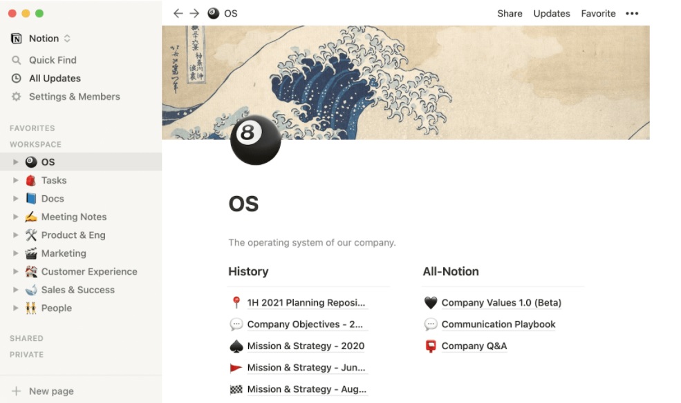 Notion dokumentáció példa