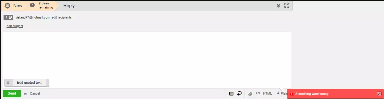 Érvénytelen e-mail sablon mentése