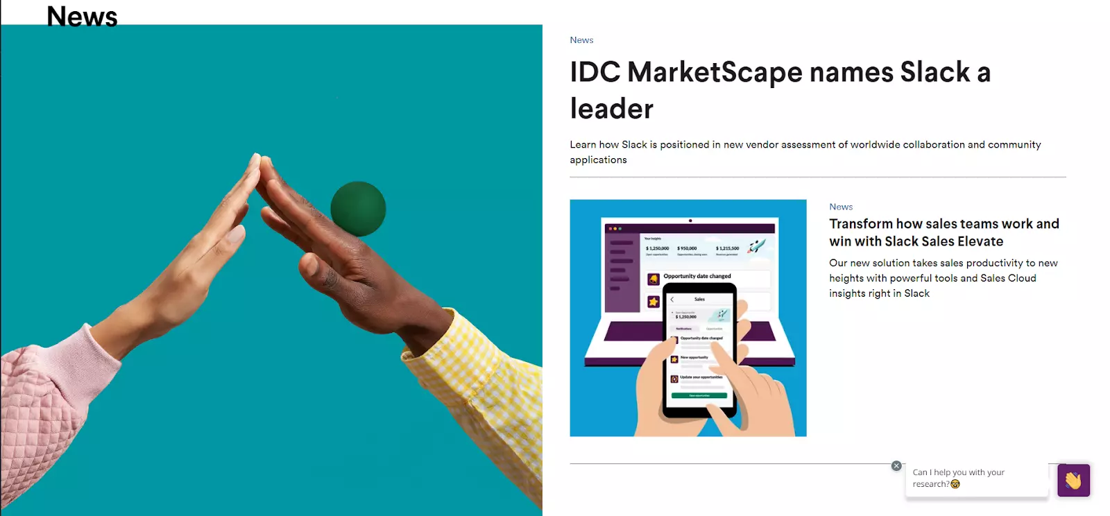 Képernyőkép a Slack blogoldaláról