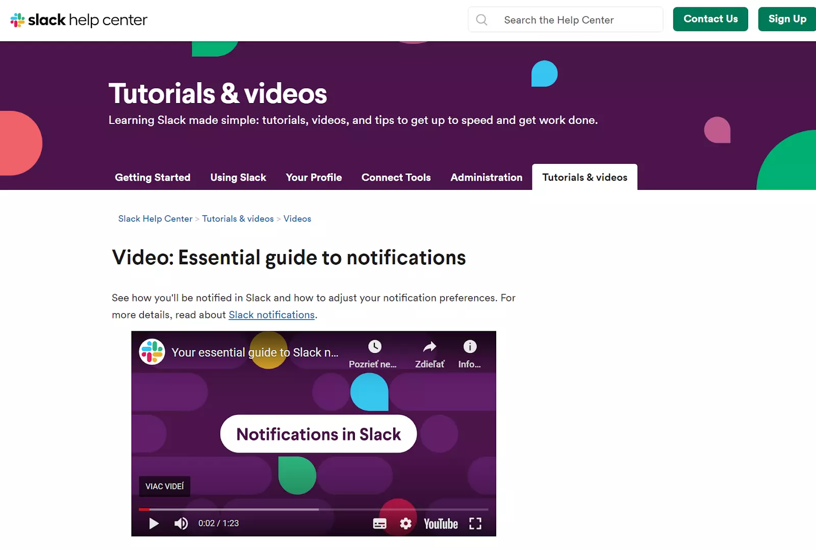 Slack videó tudásbázis példa