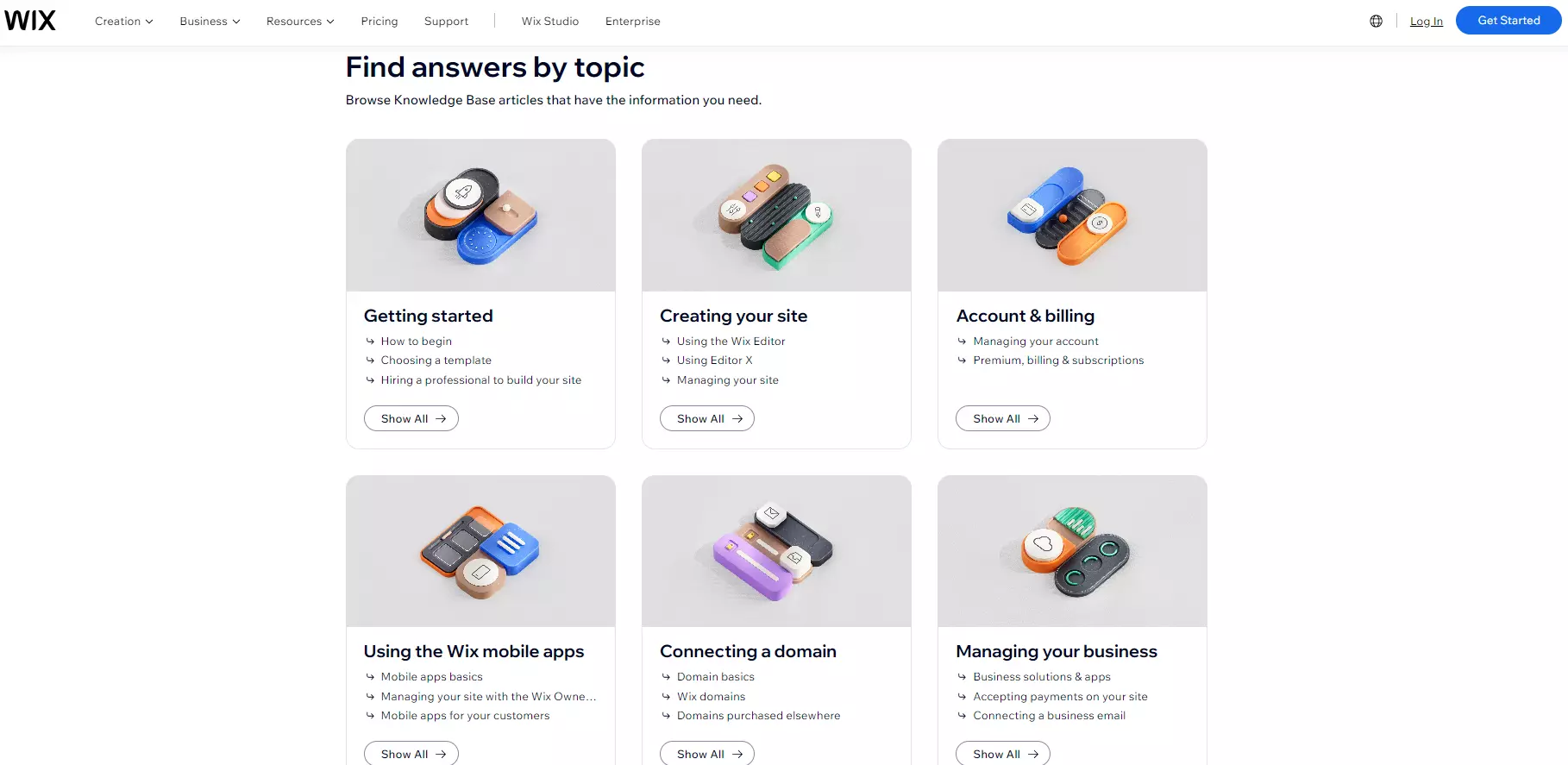 Wix tudásbázis kategorizálása