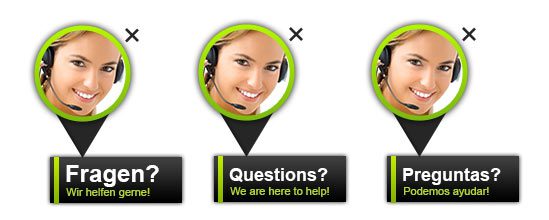 Többnyelvű csevegési widget példája