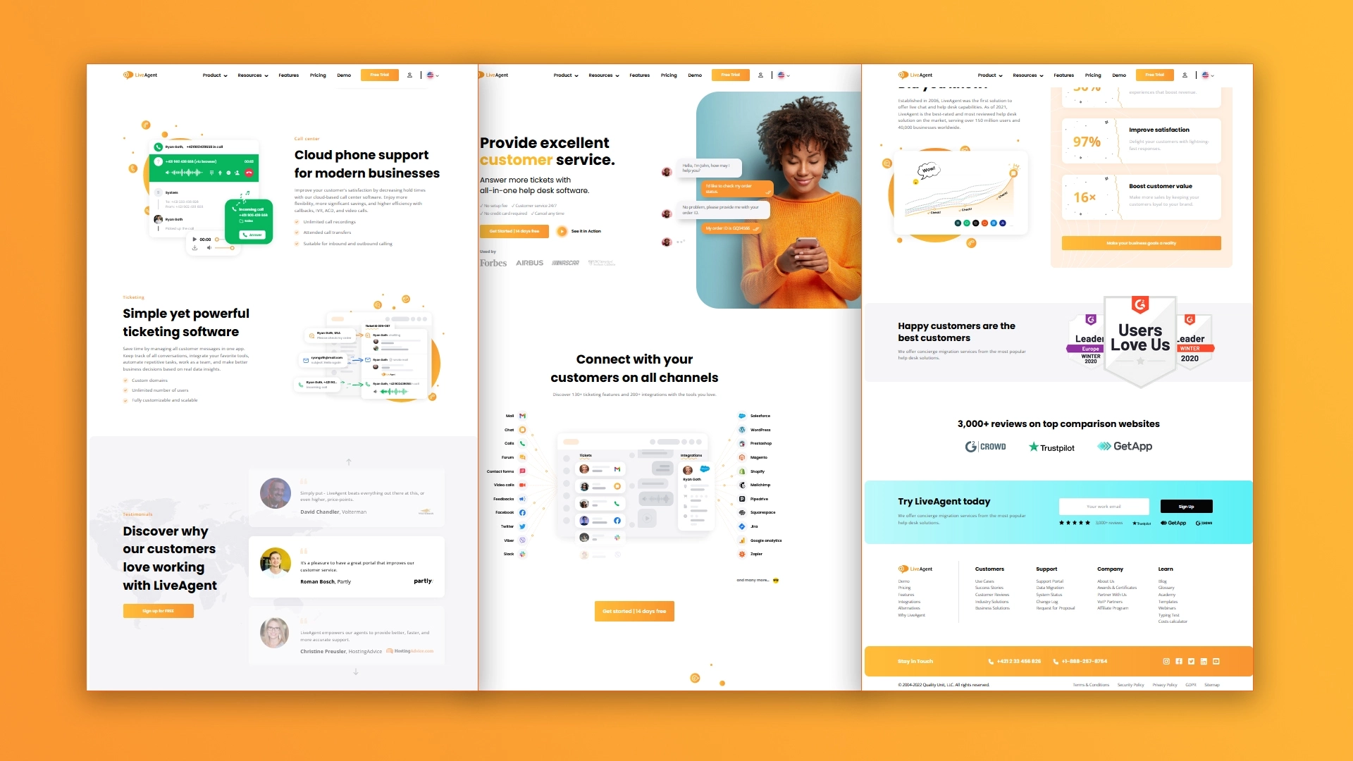 LiveAgent kezdőlapja