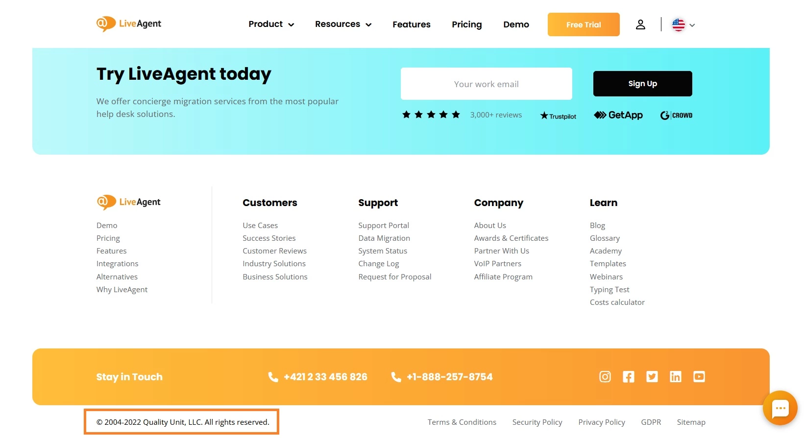 LiveAgent weboldal szerzői joga