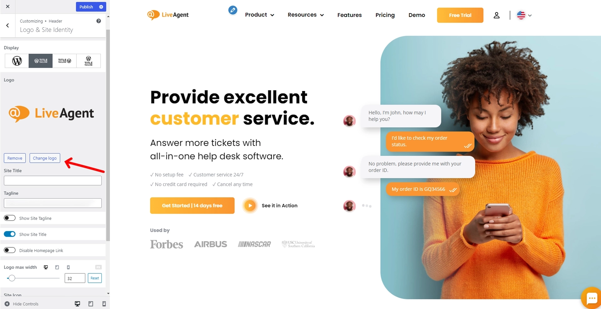 Fejléc logó csatolása a kezdőlaphoz