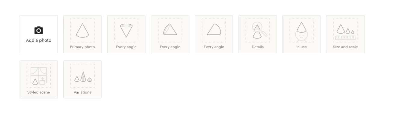 Termékfotó hozzáadása az Etsy boltodhoz