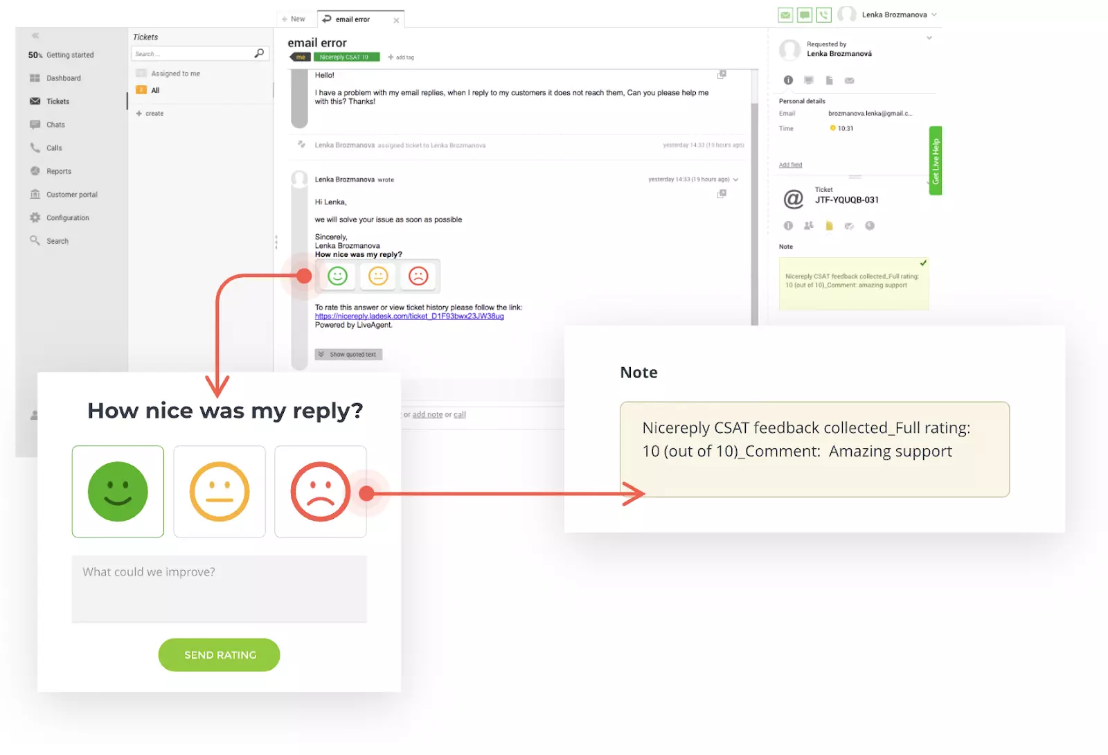 Chat felmérés az ügynök nézetéből