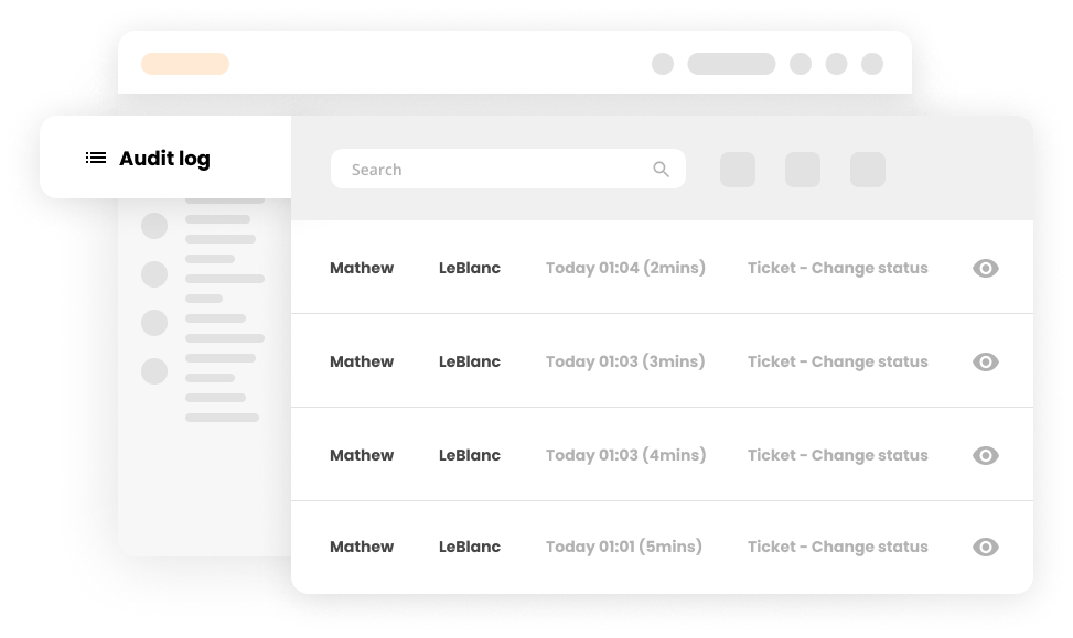 Audit napló szűrő Help desk jegykezelési szoftverben - LiveAgent