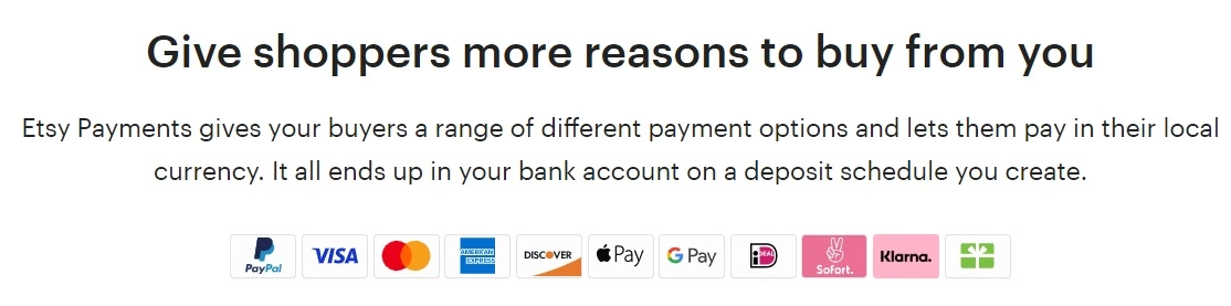 Etsy fizetési módok