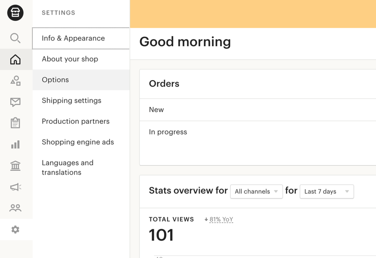 Etsy Shop Manager irányítópult
